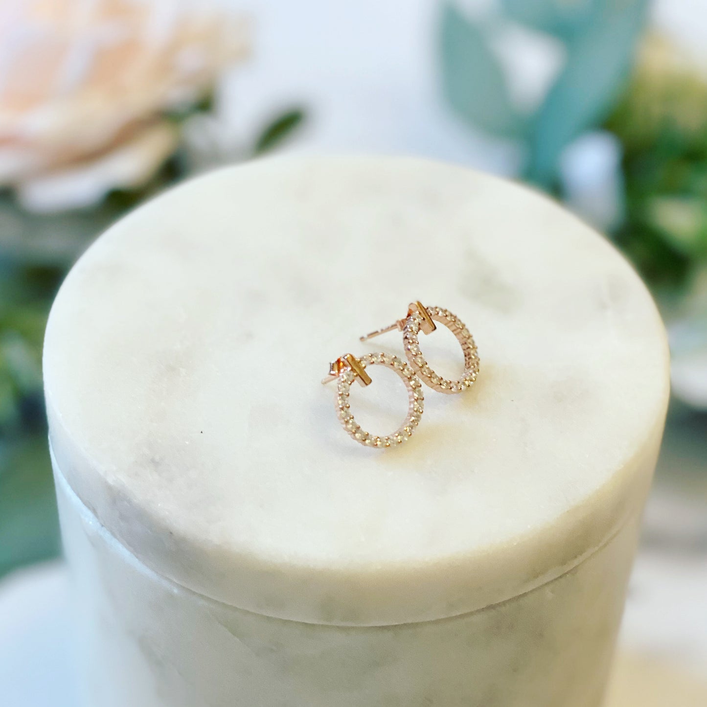 Thank You for Standing By My Side! Circle CZ Earrings
