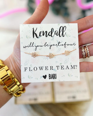Flower Girl Flower Team dainty flower bracelet