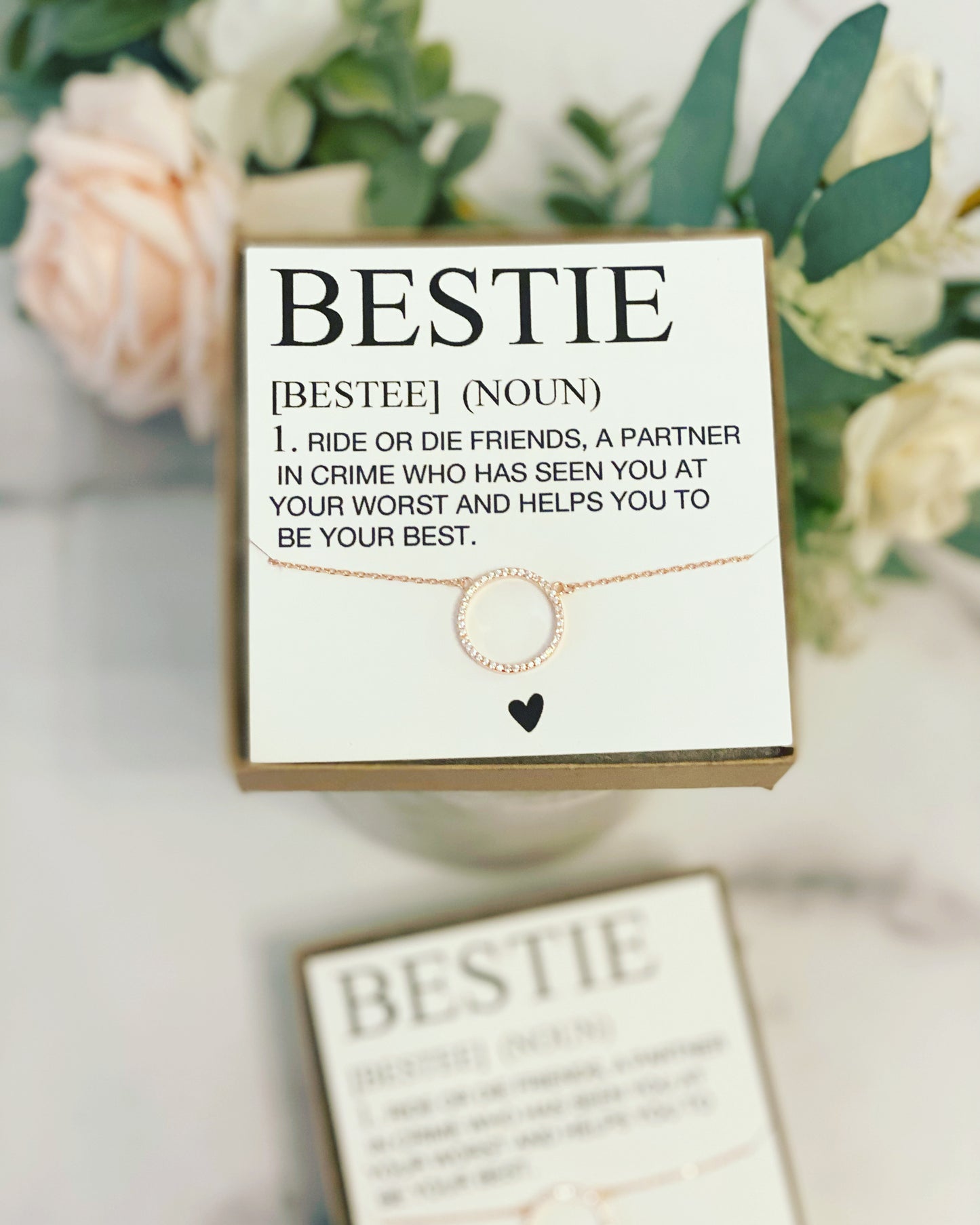 Bestie Definition Card! Circle Pendant Necklace