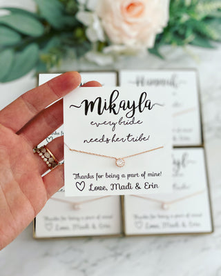 Every Bride Needs Her Tribe! Dainty CZ Necklace