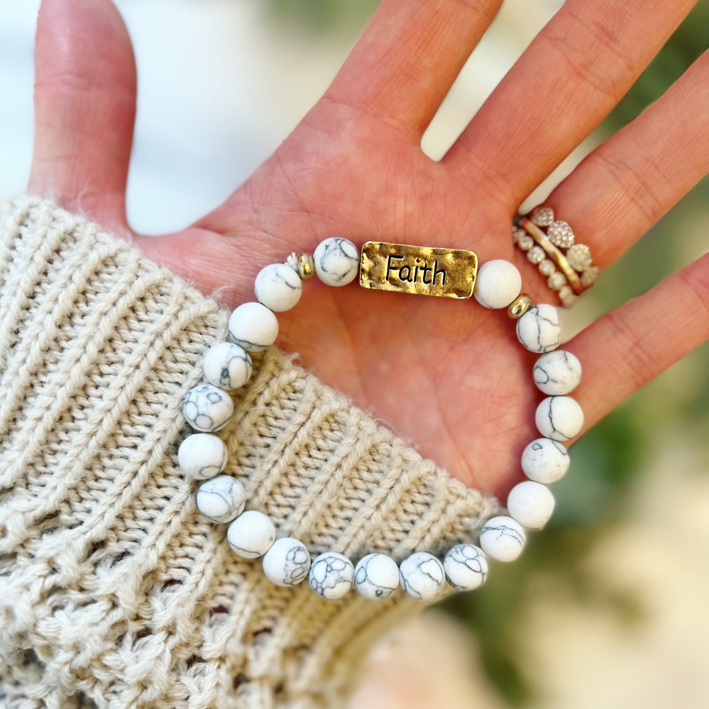 Marble Beaded Bracelet Encouragement Gift