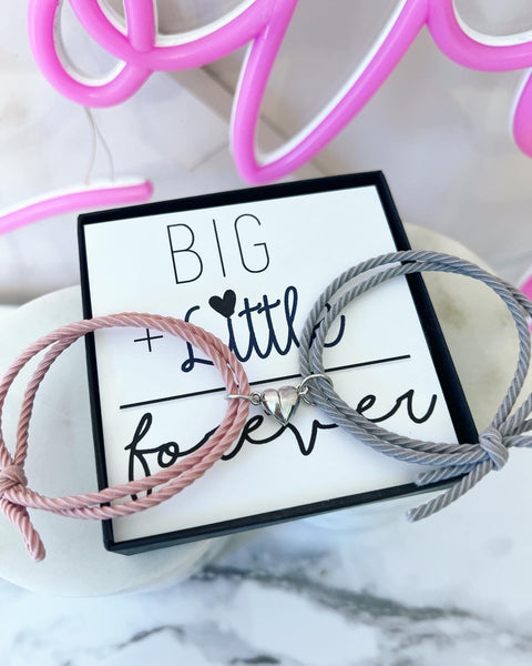 Big+Little Sorority Magnetic heart bracelet set – Love Leigh Gift Co.