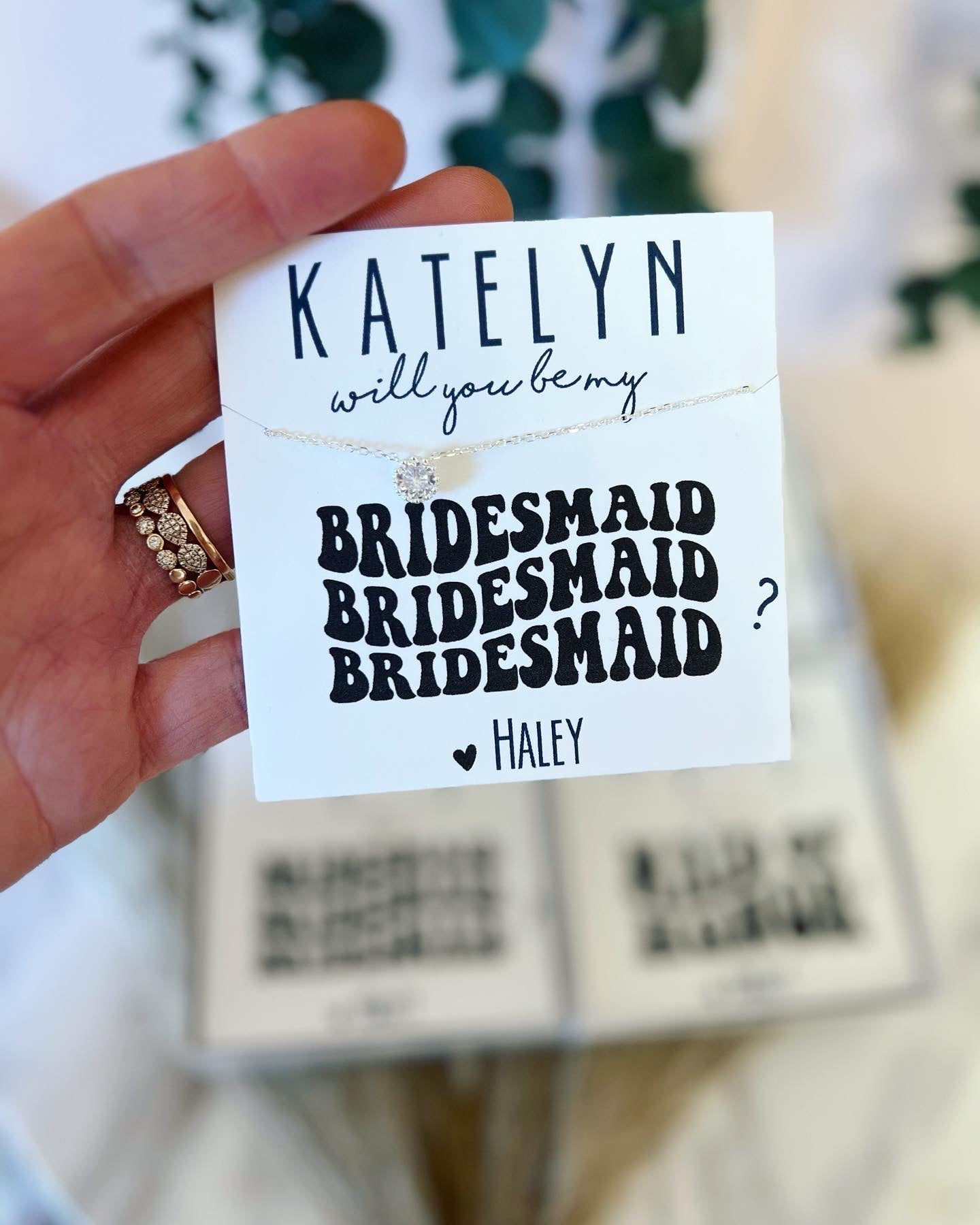 Retro Bridesmaid Bridal Party Dainty Necklace