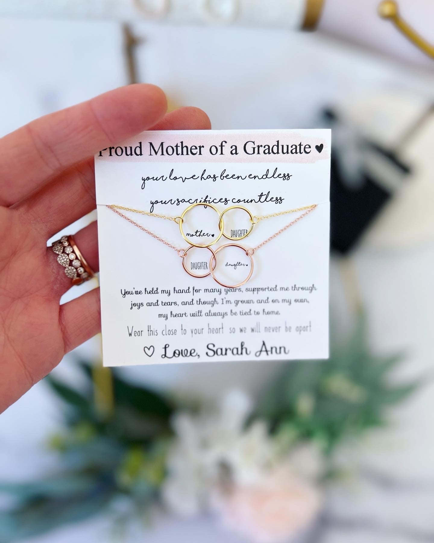 Mother and Daughter Graduation Necklaces