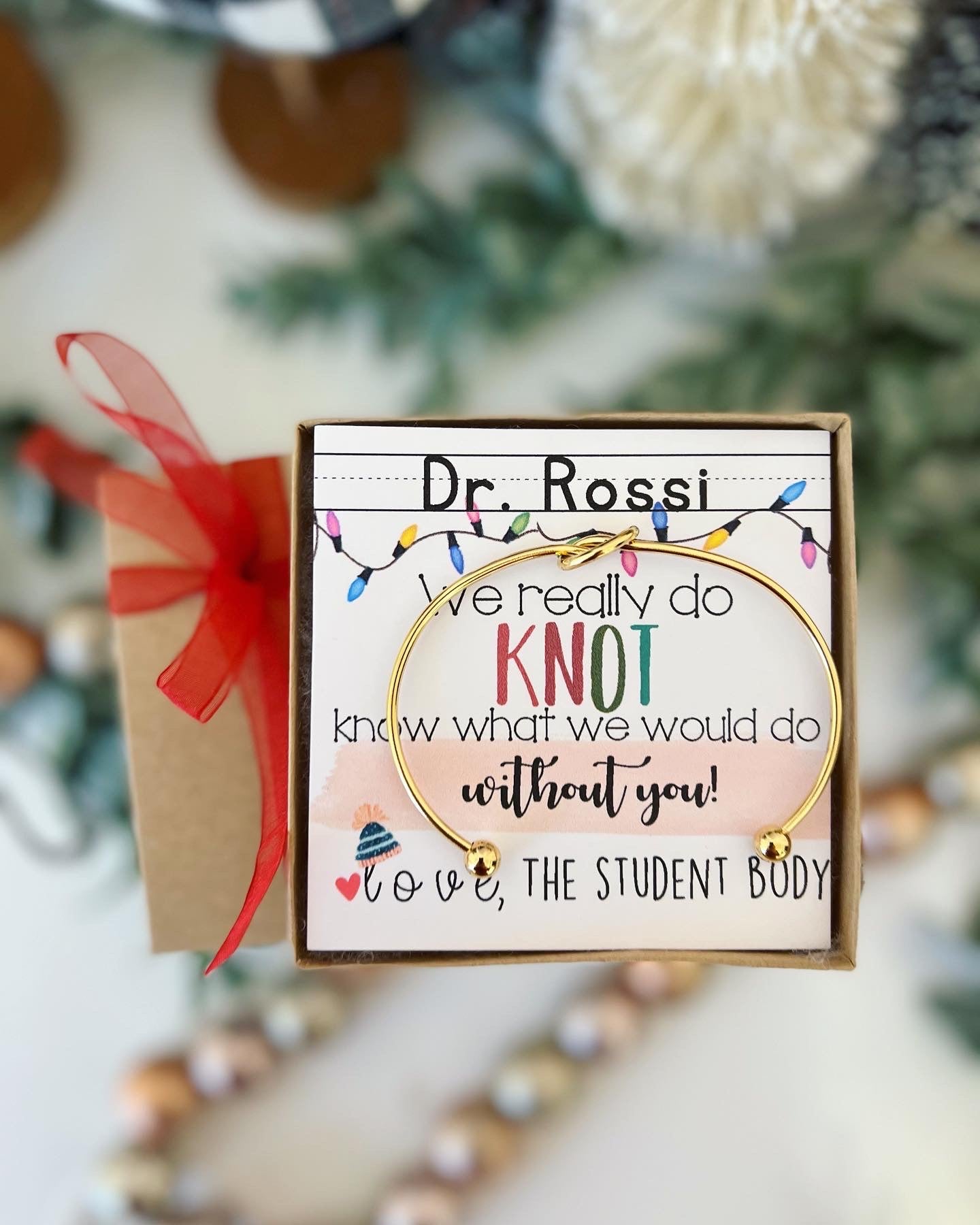 Principal Gift! Christmas Knot Bangle Holiday Gift