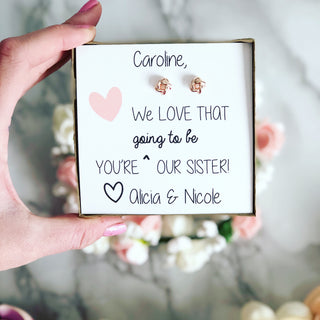 Sister In Law Silver or Rose Gold Knot Earrings