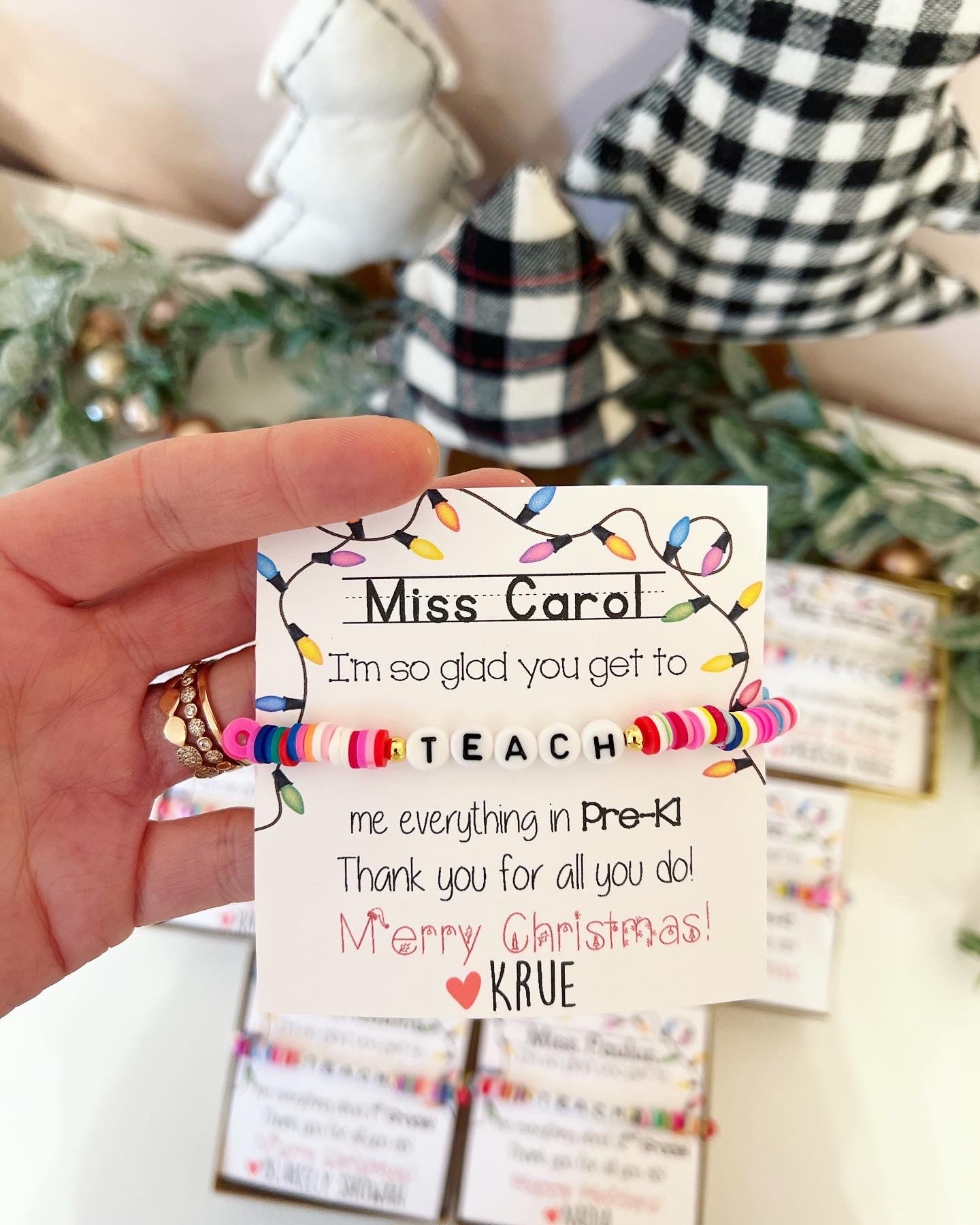 Teacher Gift! Teach Bracelet! Holiday & Christmas Gift