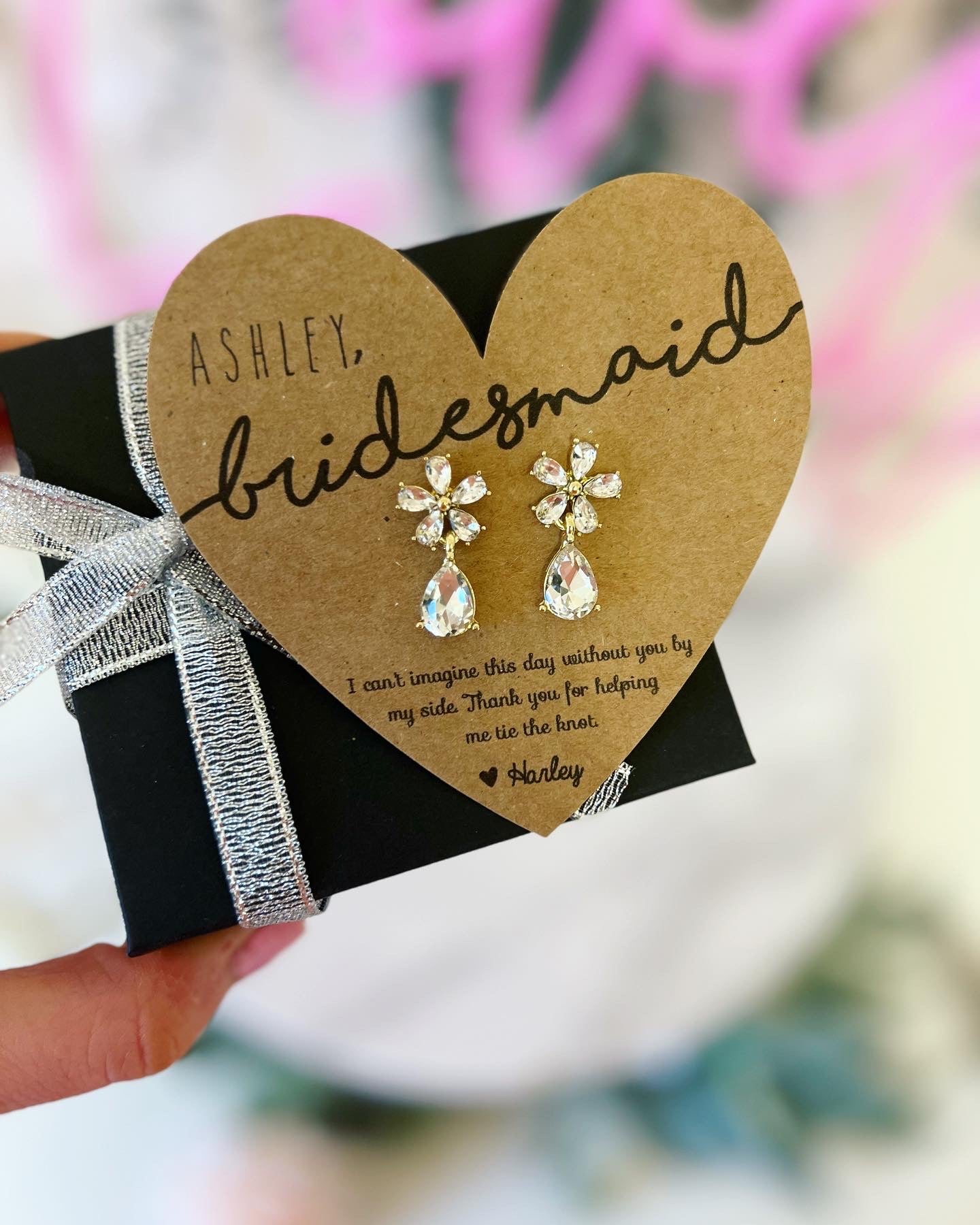 Waterdrop crystal bridal party earrings!