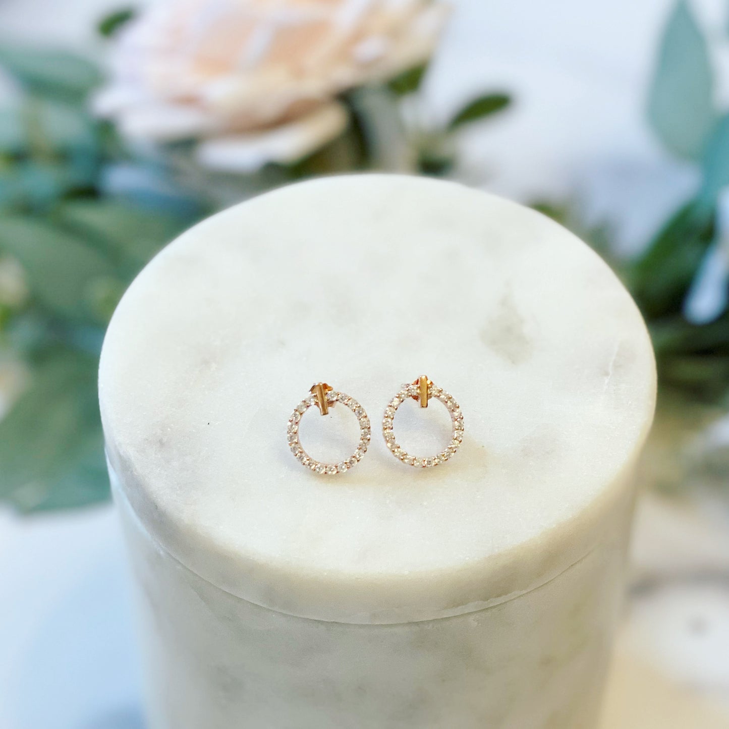 Mother of the Bride Circle CZ Earrings