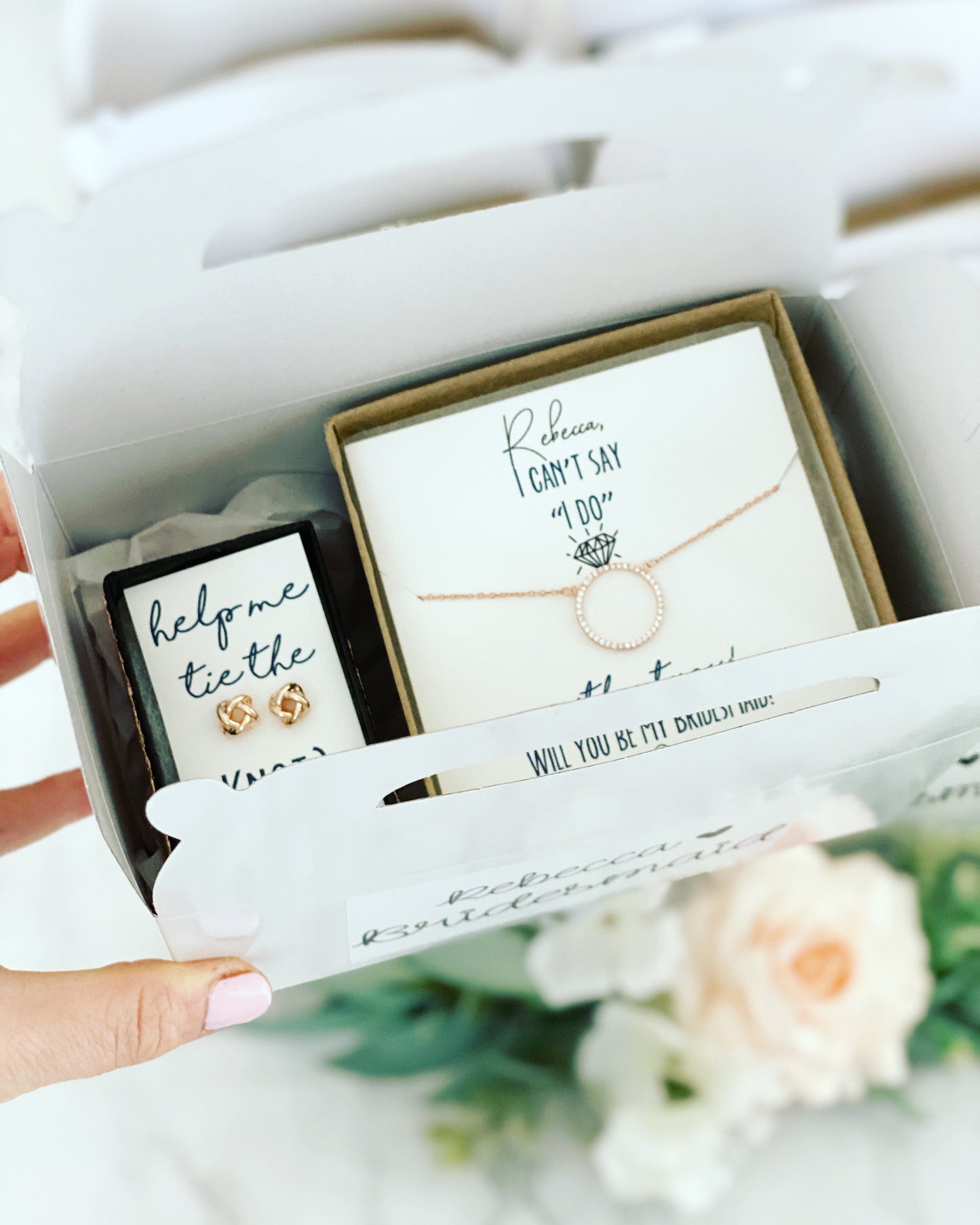 Bridesmaid Box! Circle Pendant Necklace and Earrings