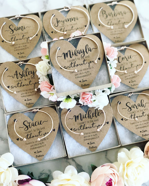 Set Di 6 Bracciali Portafortuna Con Nodo Celtico Per Damigelle - Con Biglietto "Non Posso Legare Il Nodo Senza Di Te" - Regalo Matrimonio Addio Al Nubilato