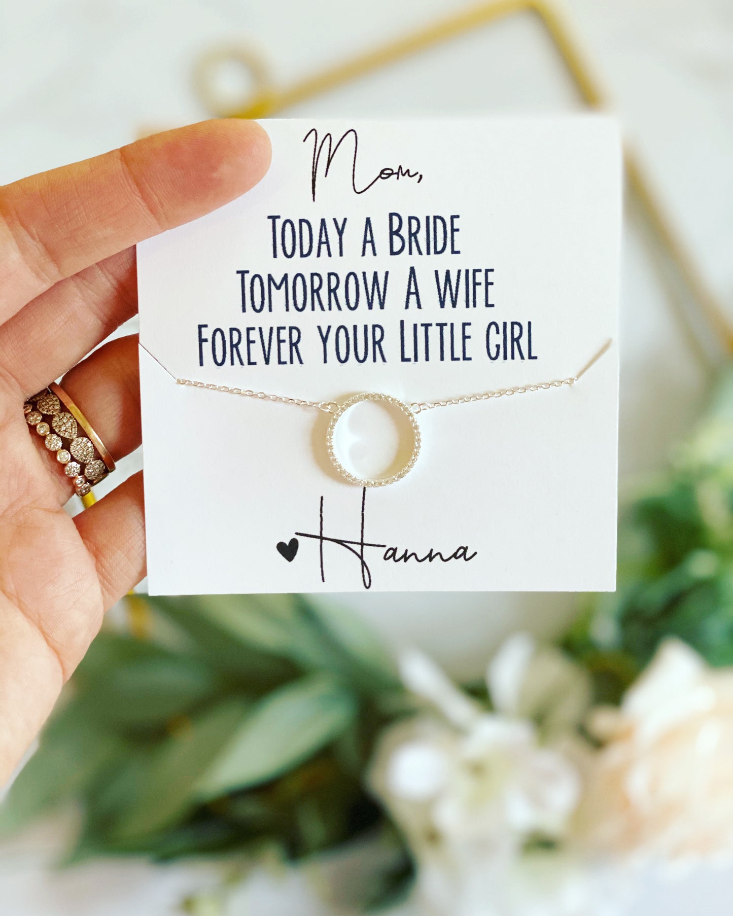 Forever Your Little Girl Circle Pendant Necklace
