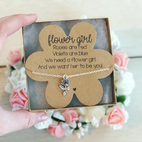 Will you be my Flower Girl? Necklace and Card! – Love Leigh Gift Co.