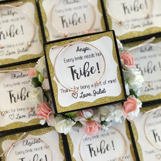 Rose Gold Bow Knot Bangles with Glitter Paper