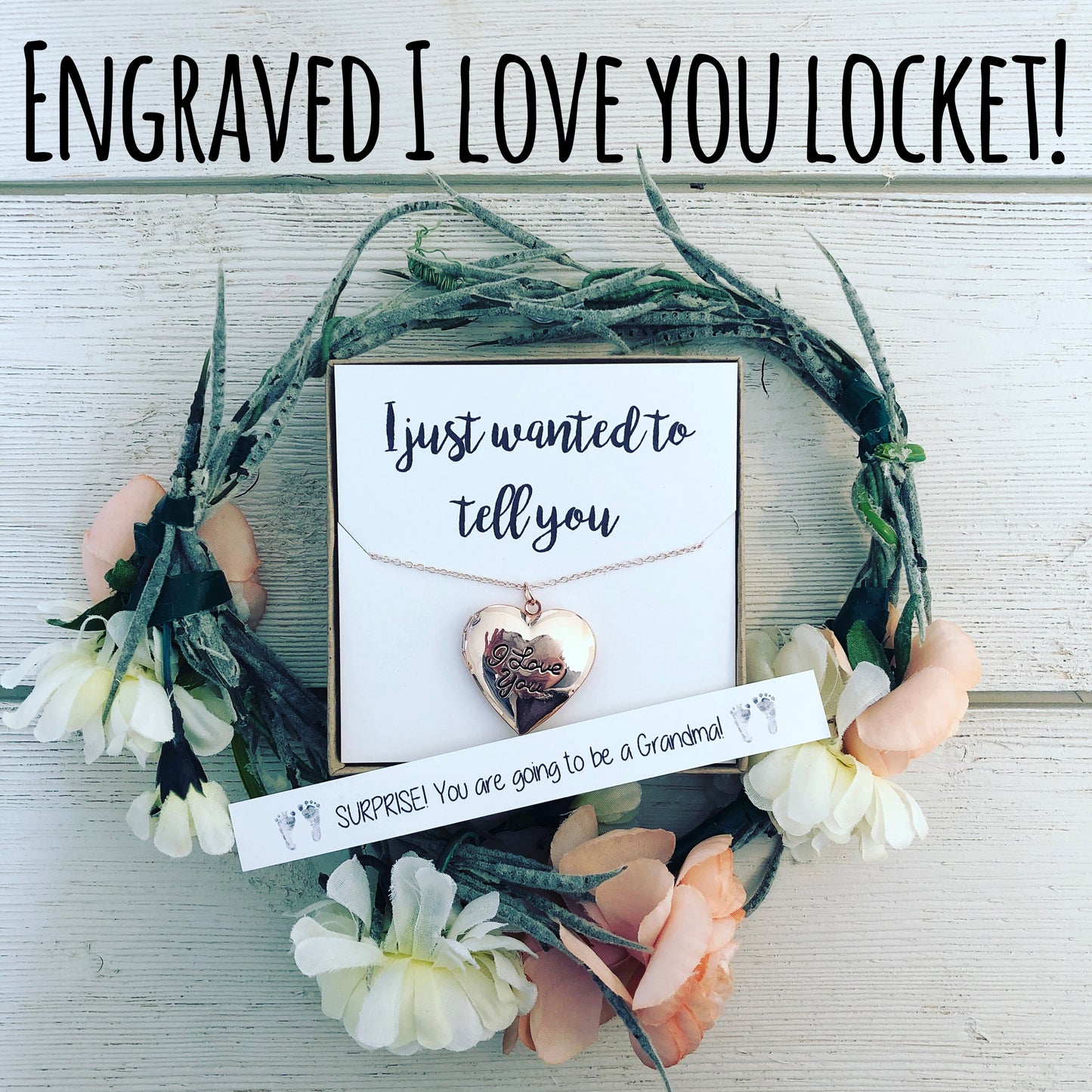 Surprise! I'm Pregnant! Locket with Message