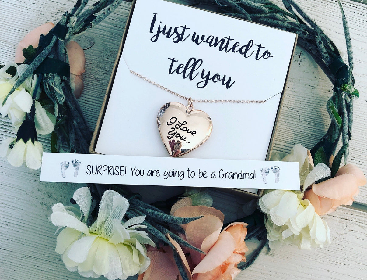 Surprise! I'm Pregnant! Locket with Message Love Leigh Gift Co.