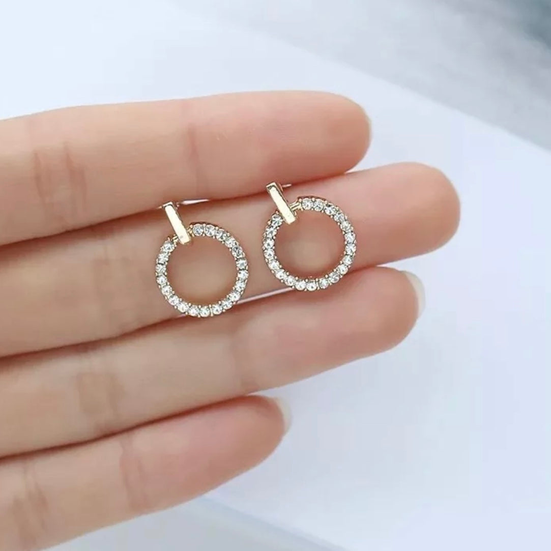 Soon My Special Day Will Come! Circle Cubic Zircon Earrings