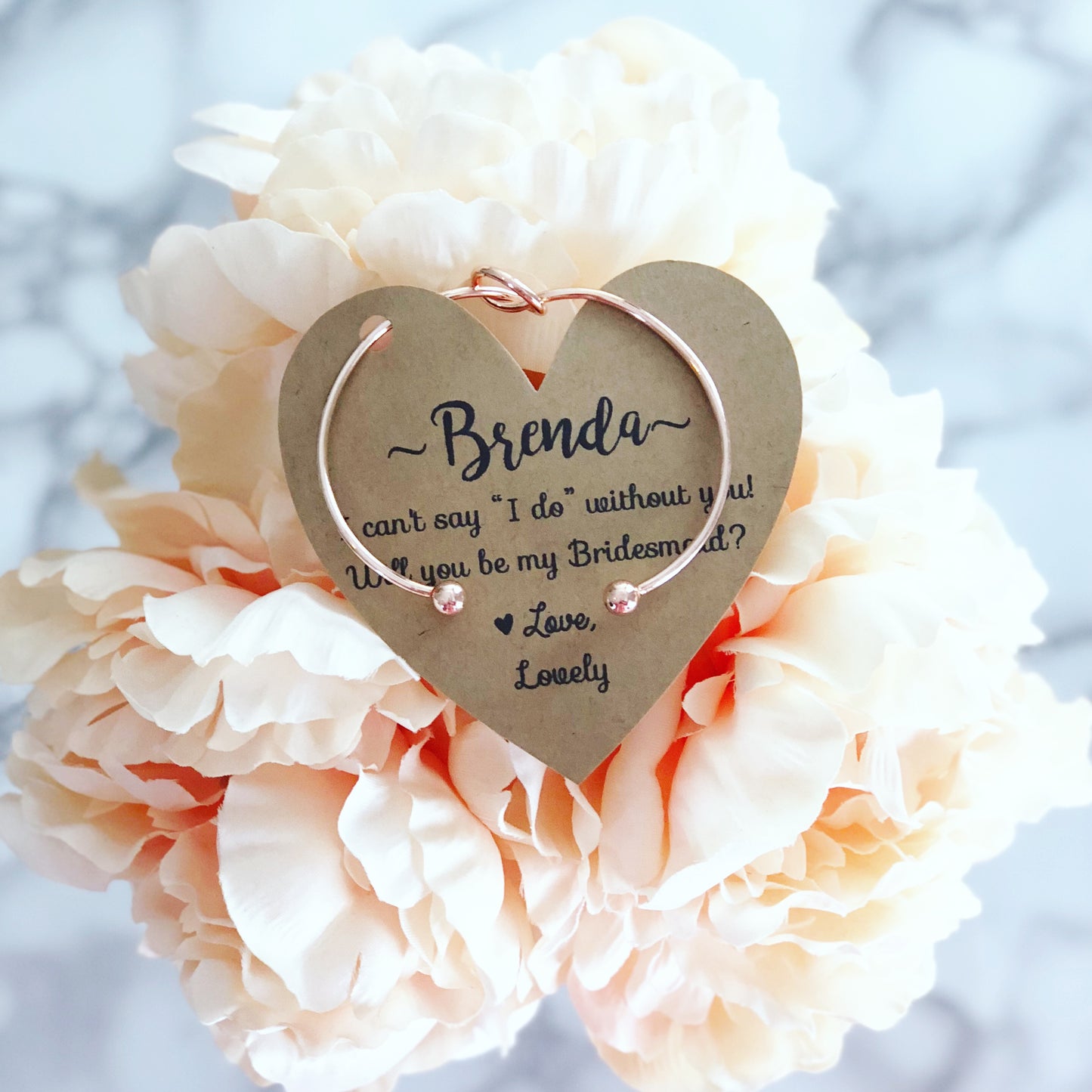 Bridesmaid Knot Bangle & Heart Card!
