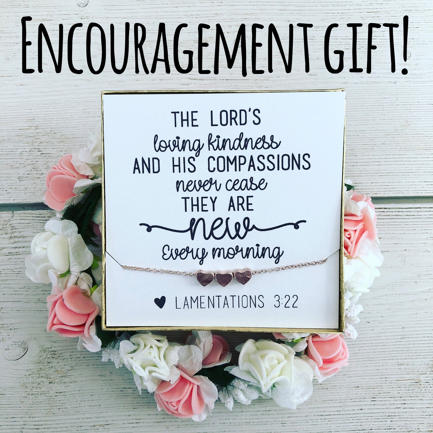 Bible Verse Encouragement Gift! Heart Necklace