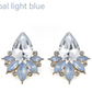 Opal Light Blue or Clear Crystal Stud Earrings