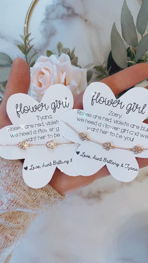 Flower Card & Flower Charm Bracelet – Love Leigh Gift Co.